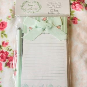 NW TREASURES BY SHABBY CHIC NOTE PAD WITH PEN